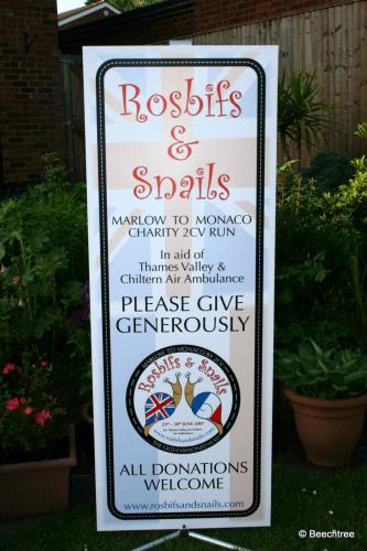 Rosbifs and Snails Pull Up Outdoor Banner - Evans Graphics